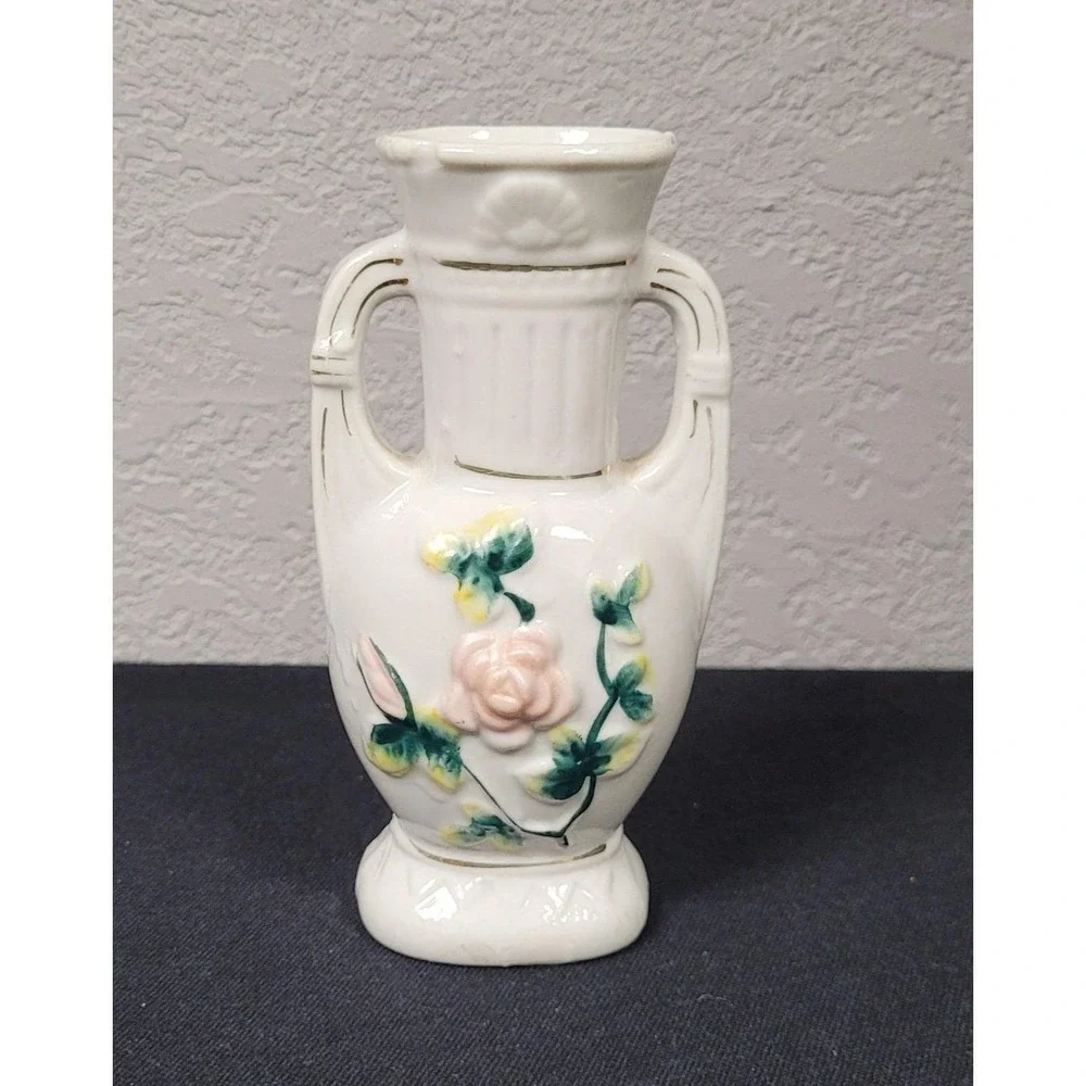 Unbranded Small Porcelain Floral Vase Made in Japan Vintage 1950s
